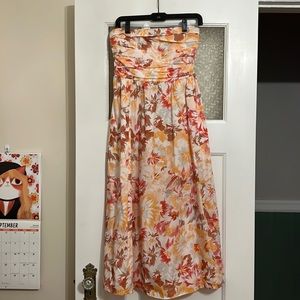 Abercrombie Poplin Cotton Strapless Midi Dress